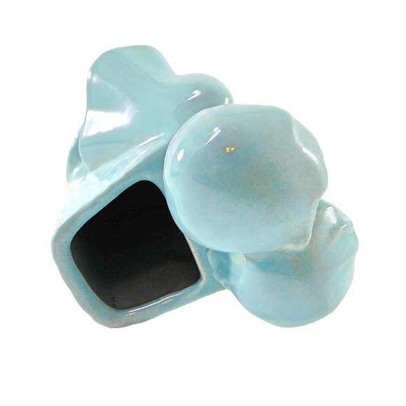 Vintage Girl Boy Hugging Planter by Shawnee Light Aqua Blue - Picture 7 of 8